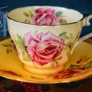 Aynsley Pink Roses Tea cup and saucer