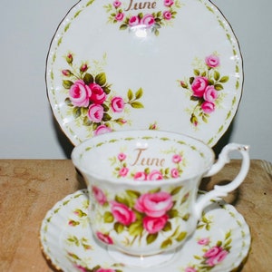 Royal Albert Flor do Mês Rosas Trio de Junho