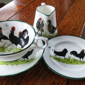 Black Cockerel, Hammersley Tea Set for One, Early 20th Cent.