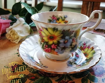 Royal Albert Summertime Series, tazza da tè Chintz e piattino