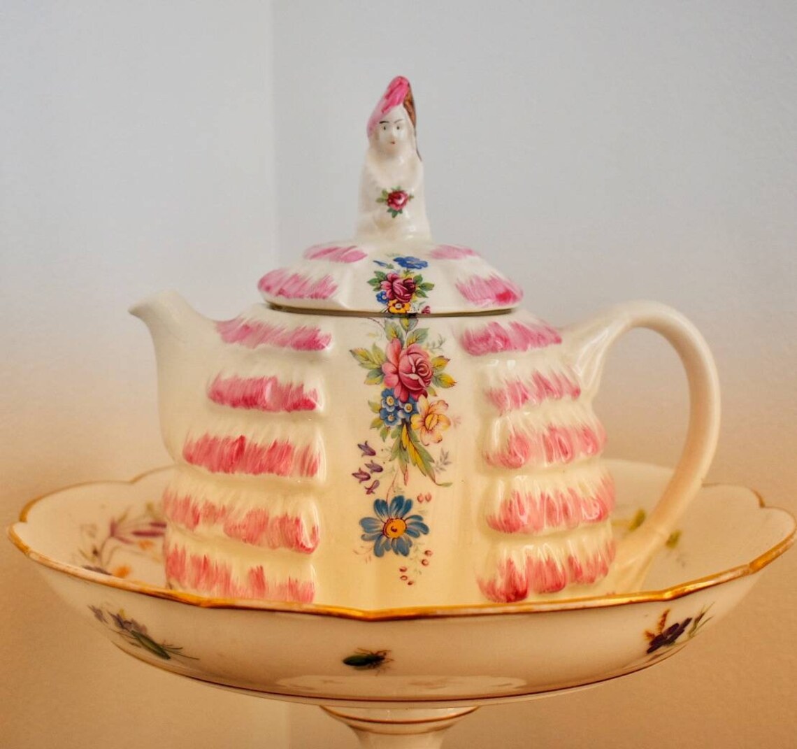 Stunning pink Daintee Lady Chintz TeaPot by Sadler Etsy