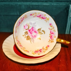 Pink Roses Aynsley Tea Cup and Saucer