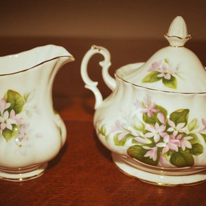 Royal Albert Mayflower Sugar Bowl and Creamer