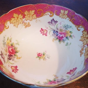 Stunning Pink Paragon Chintz Double Warrant Footed Bowl