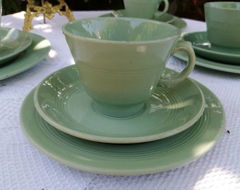 Beryl  Woods Utility Ware Tea and breakfast cup Trios, green