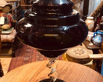 Large Italian Mid Century Apothecary, candy lidded Jar or glass