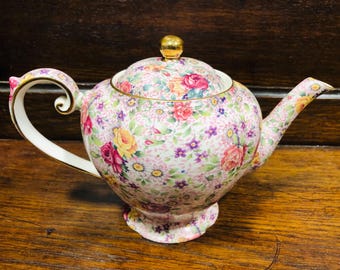 Rosa Chintz Englisch Teekanne