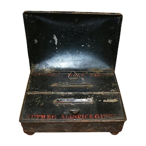 Georgian 19th Cent Spice Storage Tin, Antique Spice Tin