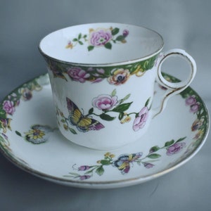 Antique Butterfly Tea Cup: Hand-Painted Taylor and Kent, Circa 1890s
