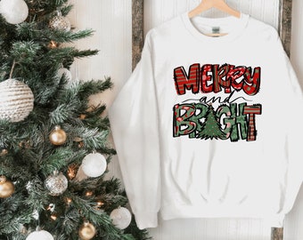 Christmas sweatshirt | merry + bright