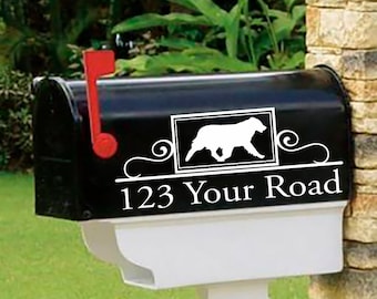 Australian Shepherd, Aussie Personalized set of 2 matching mailbox decals!  MAI-00009