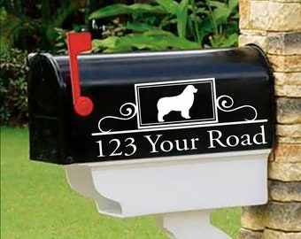 Australian Shepherd, Aussie Personalized set of 2 matching mailbox decals!  MAI-00009A