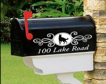 German Shepherd, Personalized set of 2 matching mailbox decals!  MAI-00012
