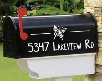 Cute Butterfly Mailbox Decals, Personalized set of 2 matching mailbox decals!  MAI-00059