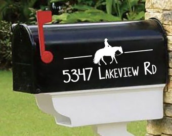 Western horsemenship Western Pleasure Horse Mailbox Decals - Personalized set of 2 matching mailbox decals!  MAI-00069