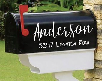 Cute Farmhouse Mailbox Decals, Personalized set of 2 matching mailbox decals!  MAI-00055