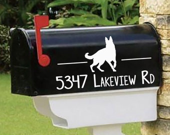 German Shepherd Mailbox decal - Personalized set of 2 matching mailbox decals!  OTHER BREEDS on request MAI-00072