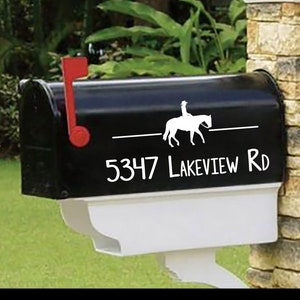 Western horsemenship Western Pleasure Horse Mailbox Decals - Personalized set of 2 matching mailbox decals!  MAI-00064