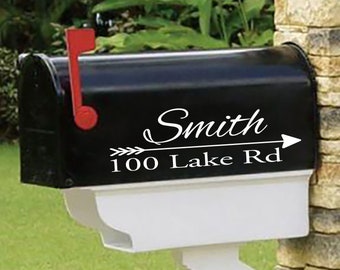 Farmhouse Style Decals - Personalized set of 2 matching mailbox decals!  MAI-50