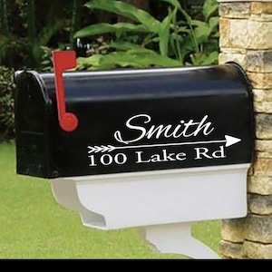 Farmhouse Style Decals - Personalized set of 2 matching mailbox decals!  MAI-50