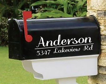 Cute Farmhouse Mailbox Decals, Personalized set of 2 matching mailbox decals!  MAI-00052