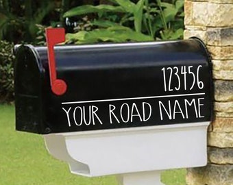 Farmhouse Mailbox Decals - Personalized set of 2 matching mailbox decals!  MAI-00045