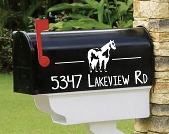 Paint Horse Rodeo Pinto Mailbox Decals - Personalized set of 2 matching mailbox decals!  MAI-00063