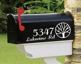 Beautiful Tree of Life, Tree, Personalized set of 2 matching mailbox decals!  For the outdoor lover MAI-00053