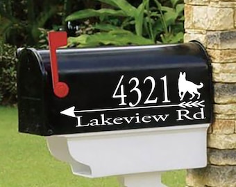German Shepherd Mailbox decal - Personalized set of 2 matching mailbox decals!  OTHER BREEDS on request MAI-00049
