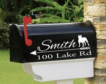 Pit Bull, Amstaff, Bully, American Bully Personalized set of 2 matching mailbox decals!   MAI-50