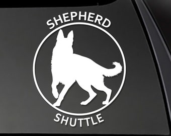 GERMAN SHEPHERD - Shepherd Shuttle Sticker K-9 Vinyl Decal  Dog car decal k9 decal k9 sticker