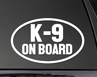 K-9 On Board - oval decal - k9 decal car decal