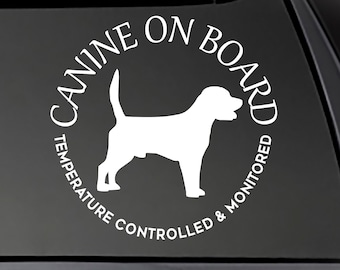 BEAGLE -Temperature Controlled and Monitored decal  Car, Truck, Window will stick to most smooth surfaces!