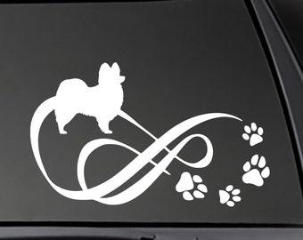 Papillion Infinity Decal!  Car, Truck, Window, will stick to most clean, smooth surfaces!  DOG-704