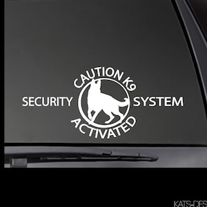 CAUTION K9 Security System Activated  (German Shepherd)  Sticker / Decal!  Dog car decal