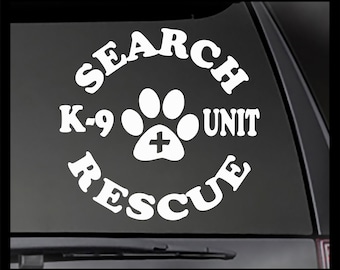 Search and Rescue K-9 Unit Decal