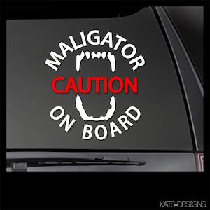 MALIGATOR On Board Vinyl Decal - Maligator k9 decal, k-9 decal, malinois sticker