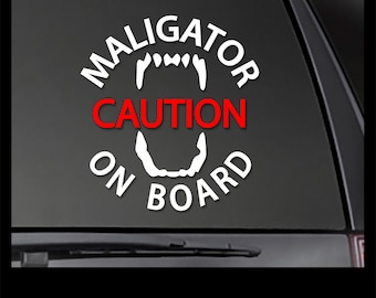 MALIGATOR On Board Vinyl Decal - Maligator k9 decal, k-9 decal, malinois sticker