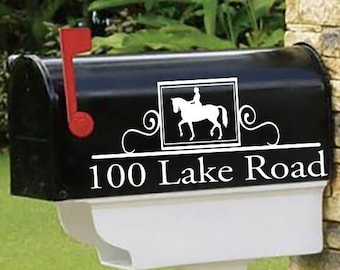 DRESSAGE HORSE - Personalized set of 2 matching mailbox decals!  MAI-00019