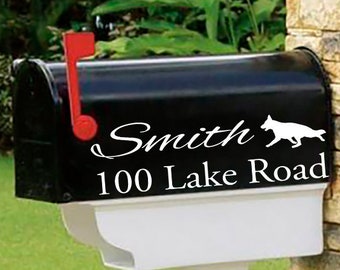German Shepherd, Personalized set of 2 matching mailbox decals!  MAI-00024