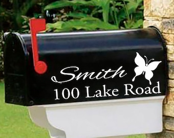 Butterfly, Personalized set of 2 matching mailbox decals!  MAI-00027