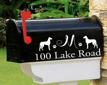 Great Dane Personalized set of 2 matching mailbox decals!  MAI-00025