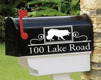 Border Collie - Personalized set of 2 matching mailbox decals!  MAI-00016