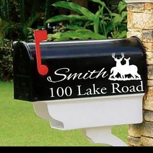 Deer Outdoor Life address - Personalized set of 2 matching mailbox decals!  MAI-00037