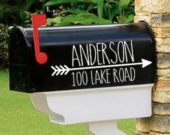 Farmhouse Style Decals - Personalized set of 2 matching mailbox decals!  MAI-00039