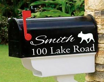 FRENCH BULLDOG, FRENCHIE - Personalized set of 2 matching mailbox decals!  mai-035