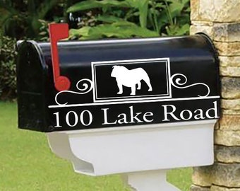 English Bulldog Personalized set of 2 matching mailbox decals!  MAI-00022