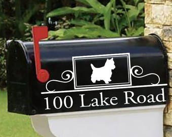 Yorkie Personalized set of 2 matching mailbox decals!  MAI-00014