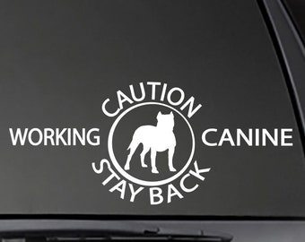 CAUTION Stay Back Working Canine decal (American Pit Bull Terrier - APBT)  Sticker / Decal!  K9-00015APBT