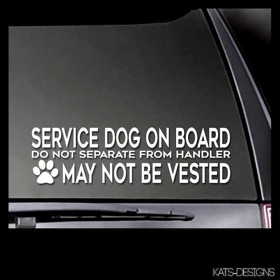 Service Dog On Board Decal – Reflective Vinyl Sticker Options